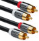 deleyCON 12,5m Cinch Kabel Stereo Audio Cinch RCA Kabel 2x Cinch Stecker zu 2x Cinch Stecker HiFi-Anlage HiFi-Receiver Heimkino Blu-Ray Player Schwarz
