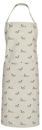 Sophie Allport - Hare Unisex Adult Kitchen Apron, 100% Cotton, Adjustable Neck Strap and Front Pocket