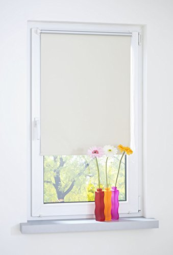 Liedeco® Rollo Klemmfix Thermobeschichtet - 100 x 150 cm Creme (Breite x Höhe) / lichtundurchlässig Blickdicht verdunkelnd und stufenlos verstellbar