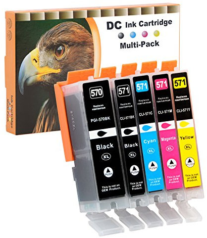D&C 5X Druckerpatronen Kompatibel für Canon PGI-570 PGI570 CLI-571 CLI570 für Canon PIXMA MG5750 MG5751 MG5752 MG5753 MG6800 MG6850 MG6851 MG6852 MG6853 MG7700 MG7750 MG7751 MG7752 MG7753 TS5050