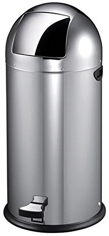 García de Pou Poubelle Push avec Pédale 52 L 38 x 89 cm Argente Inox