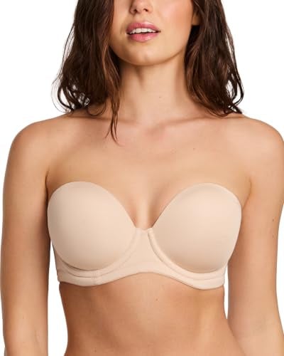 Wacoal Women's Red Carpet Full Busted Strapless Convertible Bra Coverage, Opaque, Sand, 44D