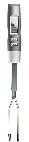 Monsterzeug Elektronische Grillgabel mit LCD Display, Digitales Grillthermometer, Fleischthermometer, Grillbesteck, Grillzubehör, Bratengabel