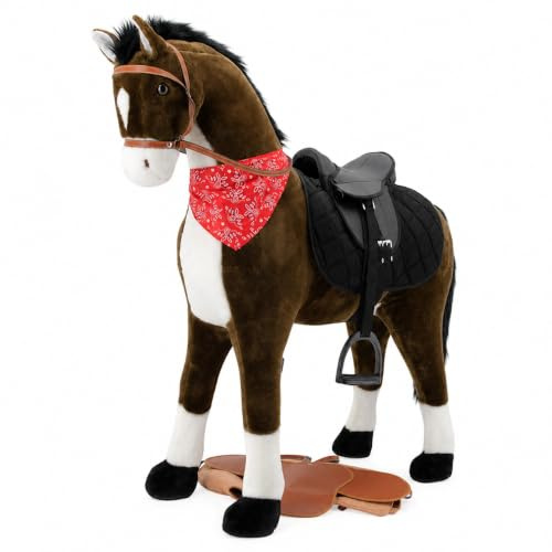 Sweety Toys 11087 Plüsch Stehpferd Reitpferd XXL 125 cm | robustes Pferd zum Reiten für Kinder