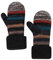 ITODA Handschuhe Damen Fausthandschuhe Winter Fäustlinge Strickhandschuhe Mädchen Thermohandschuhe Plüschfutter Winterhandschuhe Gestreifte Outdoorhandschuhe Gestrickte Skihandschuhe für Outdoor