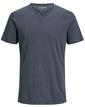 JACK & JONES Jjesplit Neck Tee Ss Noos, T-Shirt Uomo, Blu (Navy Blazer Fit:slim), S