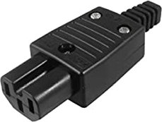 Prise volante tripolaire IEC 320 C14 C15 13A 220V pour alimentation connecteur avec rainure centrale femelle couleur noire