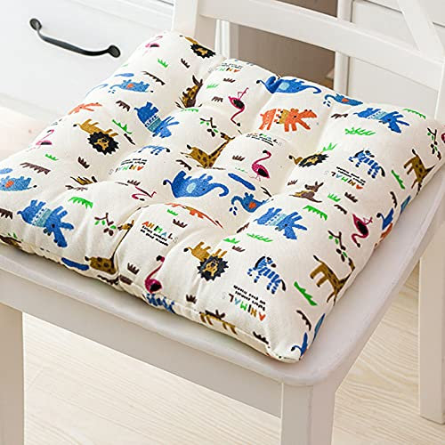 Stuhlkissen mit Bändern 2er Set, Chickw1 Sitzkissen Gefüllt Dekokissen Zierkissen Gartenkissen für Gartenstuhl, Küche oder Esszimmerstuhl Indoor und Outdoor (Dinosaurier,40x40cm)