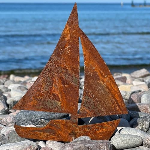Schiff - Segelboot Gartendeko Metall zum Einschrauben vorgerostet 16cm in Rostoptik