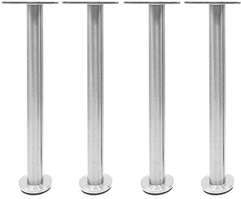 4 Stück Ersatz Möbelfüße DIY Metall Tischbeine Edelstahl Schrankfüsse Verstellbar Möbelbeine für Stühle,TV-Schrank,Sofa,Bett,Couchtisch,Belastbar Bis 500 KG,mit Schrauben,Silber (21cm(8.3in))
