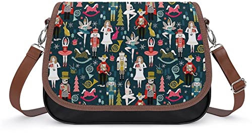 Nutcracker Ballet Messenger Bag for Women PU Leather Crossbody Bags Purses Shoulder Satchel