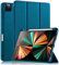 Vobafe Coque Magnétique Compatible avec Coque iPad Pro 11 2022/2021/2020/2018, étui à Trois Volets avec Porte-Crayon, Prise en Charge 2e gén Pencil, Réveil/Veille Automatique, Paon Bleu