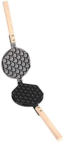 Bubble Waffle Plate Bubble Waffle Plates Stainless Steel, Wood Kitchen Nonstick Egg Bubble Baking Mold Plate Waffle Maker Pan Tool for Home Commercial Use