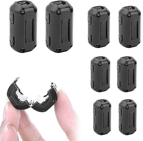 Ferritkerne Entstörfilter Ferritfilter,Ferrit Ring,Mantelwellenfilte,Ferrit Ringkern Cable-Clip,Ferritkerne für Kabel,Klappferrit Ferritkern,Anti-Interferenz Hochfrequenzfilter,8 Stück