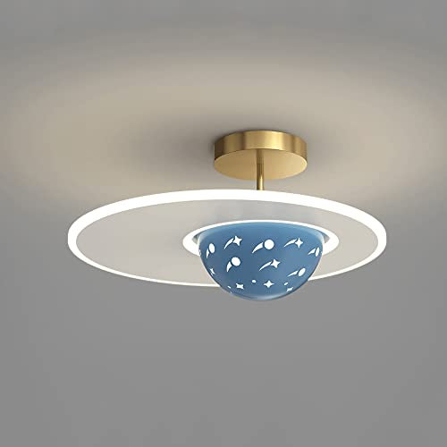 Elksdut Children's Room Led Ceiling Lamp Creative Starry Sky Kid's Room Ceiling Lights Bedroom Ceiling Lamp For Boys Girls Room Ventilator Lamp 50W 19.68 Inch Flush Mount Ceiling Lights