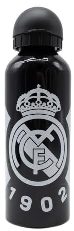 Real Madrid CyP Brands Botella, Cantimplora, Bidón, Botella de agua, Color negro, Libre de BPA, Producto Oficial