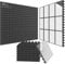 JBER 24Pack Pyramid Sound Proof Foam Panels, 2 X 12 X 12 Self-Adhesive Acoustic Wall Paddings for Home Office Studios (Black)