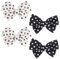HOBBIESAY 4 unids 2 colores lunares lazo pinzas para zapatos blanco y negro lunares elegante vintage pinza de zapatos desmontable hebilla de zapatos zapatos zapatos de fiesta, Color mixto., 12cm