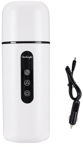 Elektrische Reisebecher 12V/24V Schnellheizen Teetasse mit Ladekabel, 420ml Automatische Rührfunktion, Schluck, Reisebecher, Isolierte Kaffeetassen, Beheizte Tassen für Geschäftsreisen Hause