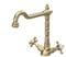 Balterley Kitchen Mixer Taps 2 Hole, French Classic Mono Kitchen Sink Taps with Crosshead Handles, Deck Mount Basin Mixer Tap 2 Hole, Tap for Sink and Basin - 190 x 230 x 240mm (Brushed Brass)