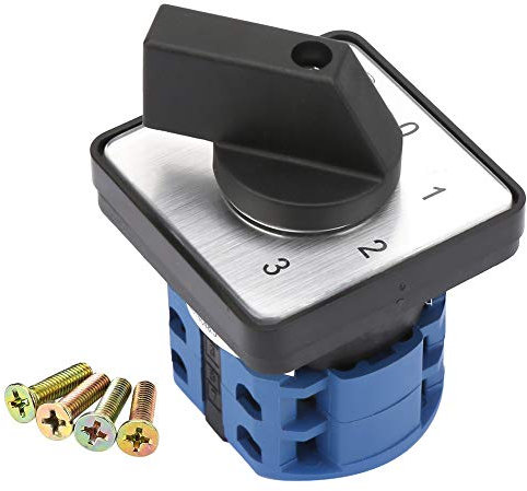 4 Posiciones Interruptor de Cambio, 660V 20A 8 Terminales Selector Giratorio Interruptor de Enclavamiento de Leva Universal, Con Tornillos, para Arranque Del Motor, Inversión, Control de Velocidad