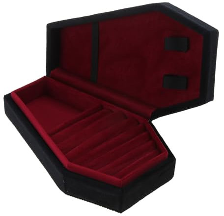 Mxming Samt-Schmuck-Aufbewahrungsbox, Sarg, Halskette, Ohrringe, Vitrinen, Schreibtischdekoration, Schmuck-Organizer, Samt, Schmuck-Aufbewahrungsbox, Organizer, multifunktional, tragbar
