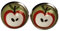Halber Apfel grün rot Cabochon Ohrstecker versilbert oder 925er Silber 12 mm (Messing versilbert)