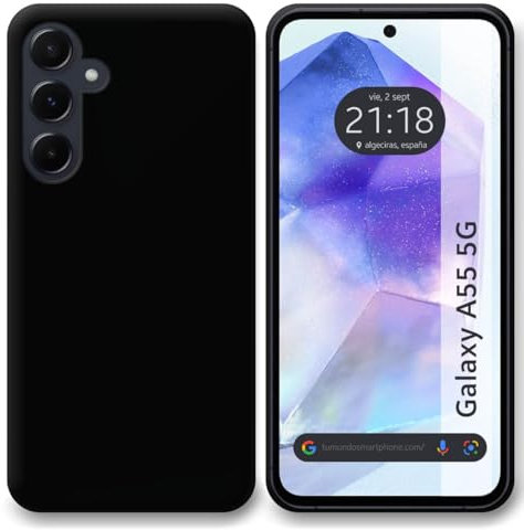 Tumundosmartphone Custodia in silicone gel TPU nera per Samsung Galaxy A55 5G