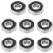 VGOL 8 Stück 608-2RS 22mm Keramik-Skateboard-Lager Edelstahl Abgeschirmt Hohe Geschwindigkeit Verschleißfest für Skate-Skateboard-Räder