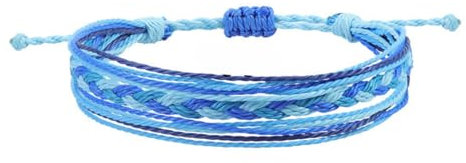 TRIPLE K&S Triplek&s Damen-Armband, geflochten, Glücksbringer, verstellbar, Yoga, geflochtenes Seil, Freundschaftsschmuck (Light Blue)