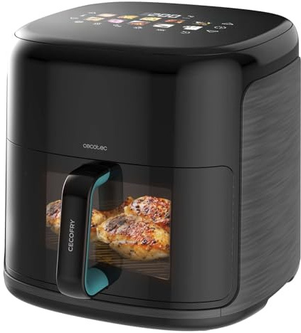 Cecotec Friggitrice ad Aria 8,5L - Air Fryer Cecofry&Grill Smokin'Prime 8500. 2300W, 3in1: Friggitrice, Grill, Piastra. Affumicatore integrato, Temp.40-200°C, Parete Divisoria Mobile, Cottura uniforme