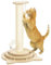 PawHut 4-in-1 Kratzstamm, 69cm Kratzsäule, Sisal-Katzenkratzbaum mit Spielball, Kratzbaum für Katzen, Katzen Kratzmöbel, Indoor, Eiche