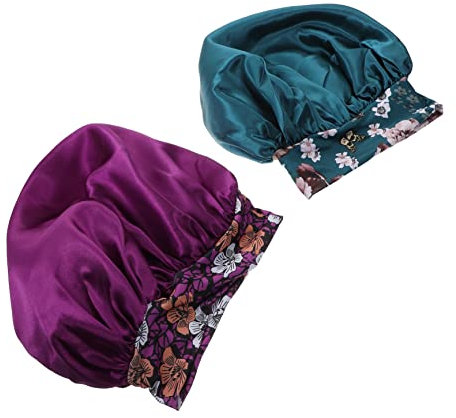 AUTSUPPL Satin Schlafhaube Mit Breitem Rand Geschmeidiges Material Für Haarpflege Rutschfeste Mütze Für Zuhause Warm Im Winter Und Kühl Im Sommer
