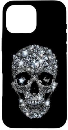 Hülle für iPhone 16 Pro Max Totenkopf Made in Diamonds - Grafikdesign