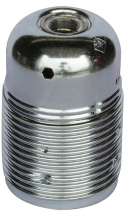 Lampenfassung, Schraubverschluss, Nickel, E27