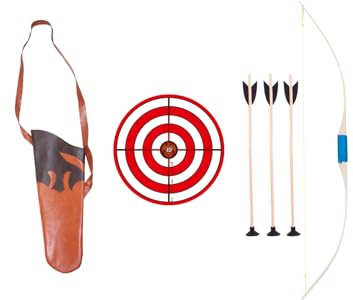 Holzspielerei - Pfeil und Bogen Set mit Umwicklung 70 cm mit Zielscheibe Classic