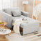 UNIONLINE Einzel-Sofasessel, grau, Schlafsofa, Stuhl, Bett, ausziehbar, 3-in-1, Verstellbarer Schlafsessel, Bett mit Seitentasche, kleines Zimmer/Wohnzimmer/Wohnung (Hellgrau, 91cm Breite)