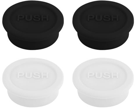 4pcs Couvercle de Bouteille en Verre, Silicone Couvercle Soda Réutilisable Bouchon de Bouteille de Soda Compatible avec la Bouteille en Verre Sodastream(Noir et Blanc)