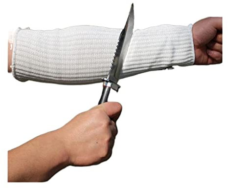 MMBUY GlovesSteel Wire Work Safety Cut Proof Arm Sleeve Anti Knife Guard Bracer Stabproof Armband Workplace Labor Protection Anti Abrasion - Work Gloves(Nero)(Bianco)