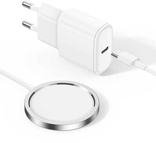 2025 Newest Magnetic Wireless Charger【MFi-Certified】USB C Charging Cable Wireless Fast Charging Dock, Compatible with iPhone 16/15/14/13/12 Series/AirPods 3/2/Pro 2/Pro（With Plug，1m Cable）