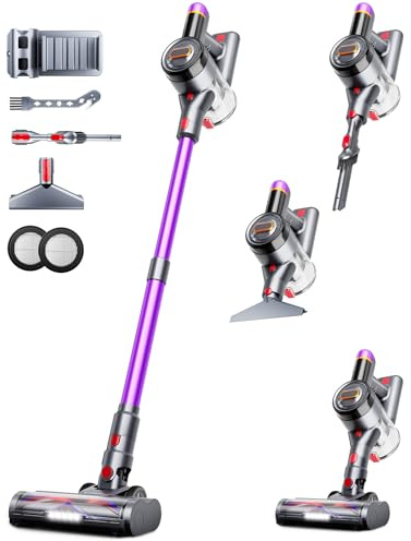 VIAFLY Cordless Vacuum Cleaner, 550W/45Kpa/60Mins Stick Vacuum, Anti-Tangle Vacuum Cleaners for Home with Self-Standing, LDE Display, 8-in-1 Wireless Vacuum for Carpet Pet Hair Hardfloor