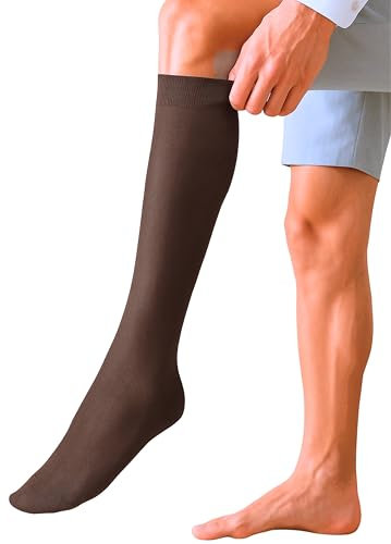 o-day Calze Filo Di Scozia Uomo Lunghe (Confezione Da 2) Eleganti e Traspiranti Calzini Filo Di Scozia Uomo Made In Italy (IT, Numero, 42, 44, Regular, Regular, Moro - 2 Paia)