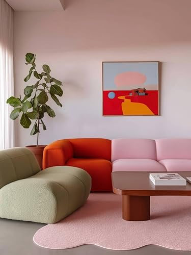 RugVista Olga, In & Outdoor-Teppich, 200 x 300 cm, Niedriger Stapel, Patio, Nur Handwäsche, UV-beständig, Rosa