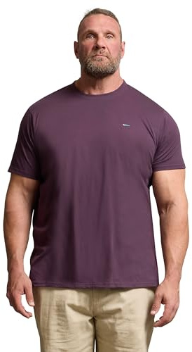 BadRhino Big & Tall Core Essential Everyday Tee Crew Neck Short Sleeve T-Shirt Top - Men's Longer Length 100% Cotton - M to 8XL