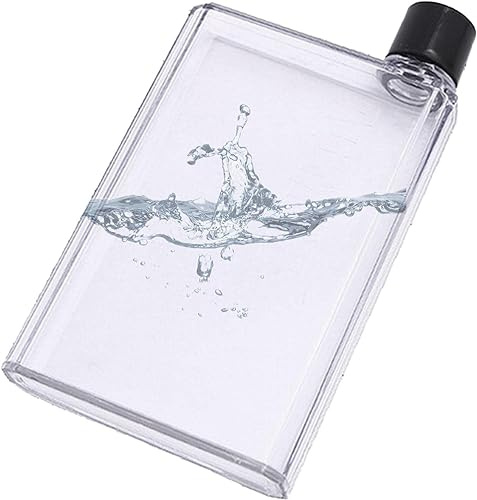 Nikou 420 ML A5 bottiglia d'acqua piatta, tazza d'acqua quadrata, bottiglia trasparente, ultra piatta, tazza da viaggio, bollitore per sport all'aria aperta, fitness