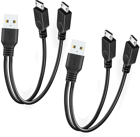 MISYNLON 2Pack Micro USB Splitter Cable, USB A to Dual Micro USB Charging Cable Support Data Sync/Charge for Cell Phones Tablets and More Android Devices-40cm/1.3Ft