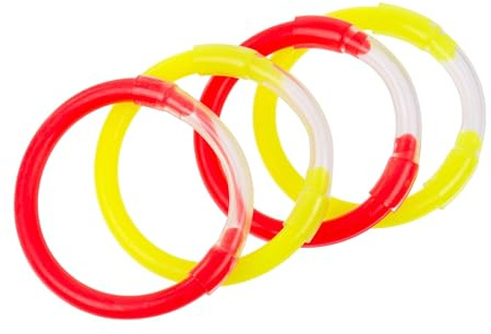 Zite Fishing Bissanzeiger Ringe | 4er Set | Einhänge-Bissanzeiger | Neon-Fraben, Rot & Gelb | Elastische Silikon-Ringe für Nachtangeln & Grundangeln | Bissanzeiger zum Aal- und Nachtangeln