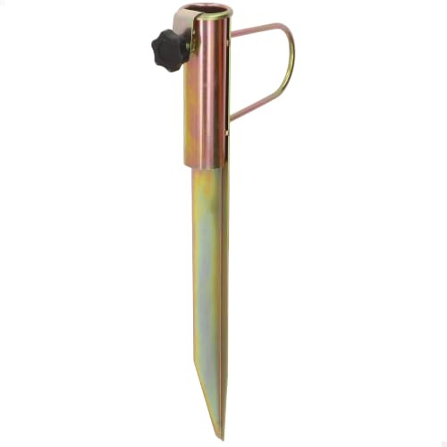 AKTIVE Garden Soporte para Sombrilla con Estaca de Acero Ø25–32 mm, Base de Suelo para Jardín, Playa y Terraza, Fijación en Tierra o Césped, Ajustable (62518)