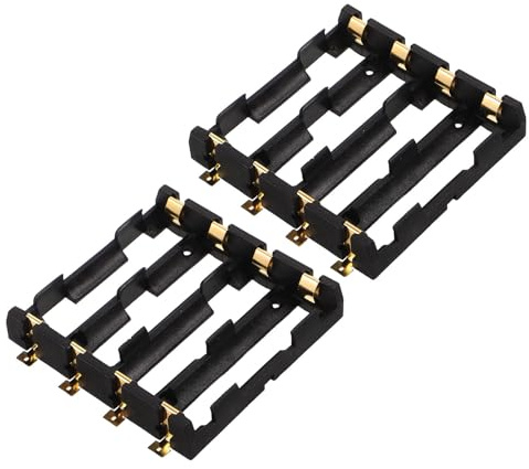 SWOOMEY 2pcs Parallel Lithium Battery Box Battery Holder Case, Black Plastic Alloy, Portable Stable Output Assurance for Christmas and Wedding Decoration