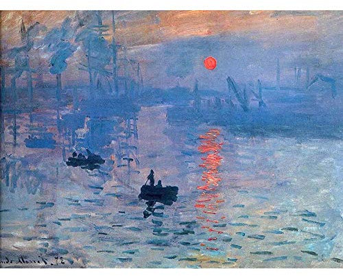 Wee Blue Coo Claude Monet Impression Sunrise Old Master Painting Art Print Poster Wall Decor Kunstdruck Poster Wand-Dekor-12X16 Zoll